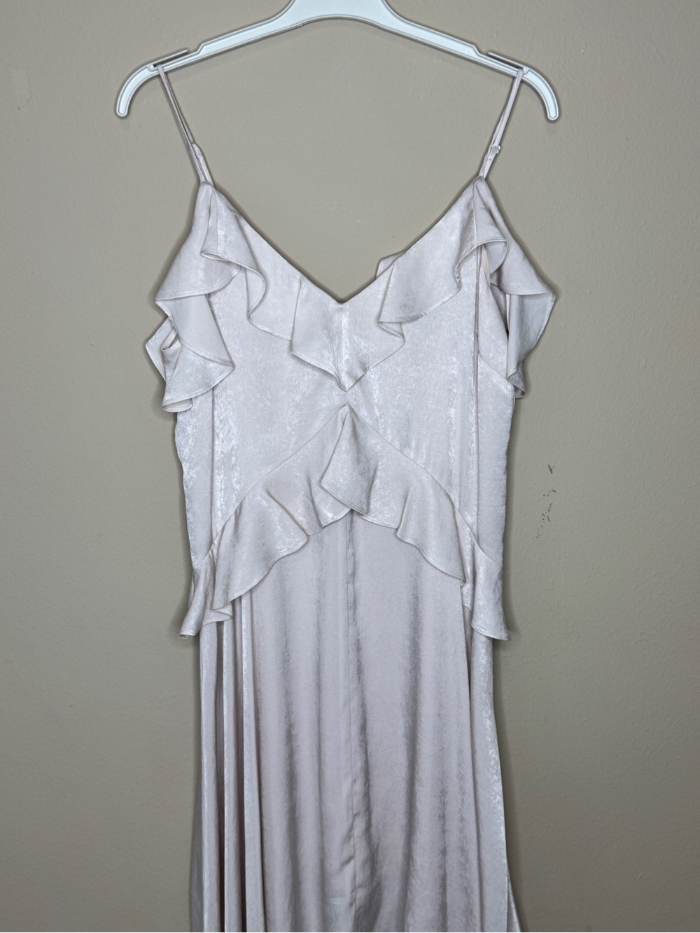 BCBGMaxAzria Ivory Ruffle Strapless Slip Dress